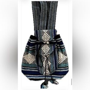 BOHO Backpack NWOT Artesania’s Handwoven Multi-Colored Bucket Bag ‘Lillo’